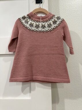 Paloma De la O Fair Isle Yoke Knit Dress for baby